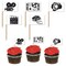 Party Central Club Pack of 12 Black Movie Set Food and Drink or Decoration Party Picks 2.5"